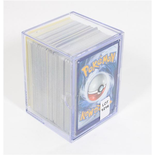 #1216 POKÉMON CARD LOT IN PLASTIC CASE