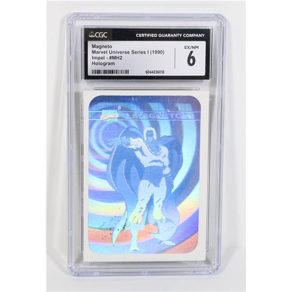 #1253 CGC 6 GRADED MAGNETO HOLOGRAM CARD 1990