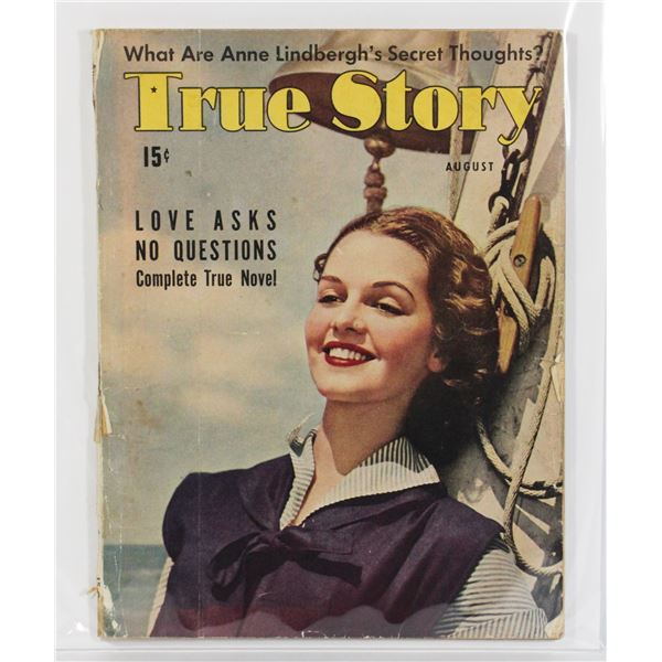 #1296 WW2 TRUE STORY MAGAZINE AUGUST 1942 WORN