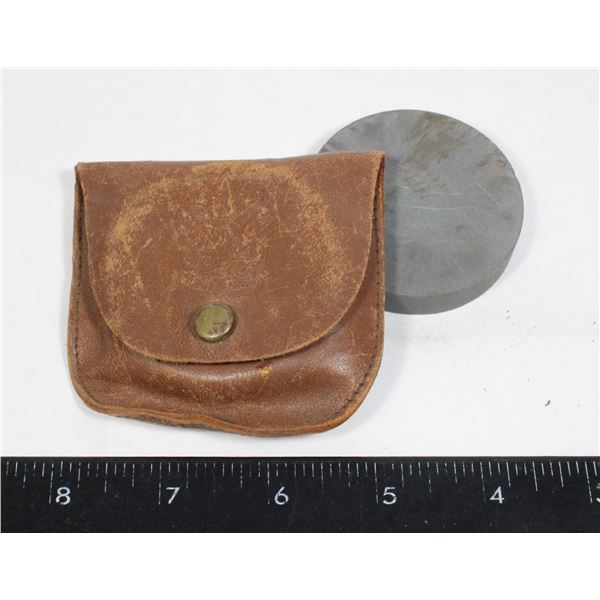 #1328 BOY SCOUTS KNIFE SHARPENING STONE IN POUCH