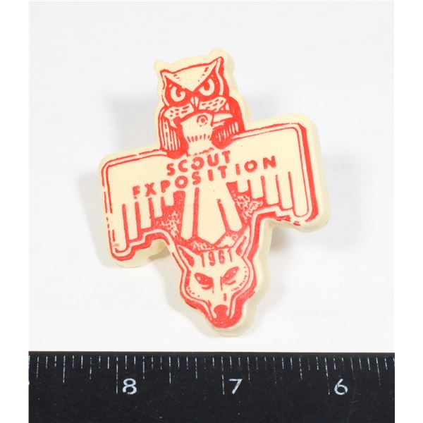 #1329 SCOUT EXPOSITION 1961 PLASTIC TIE OWL CUB