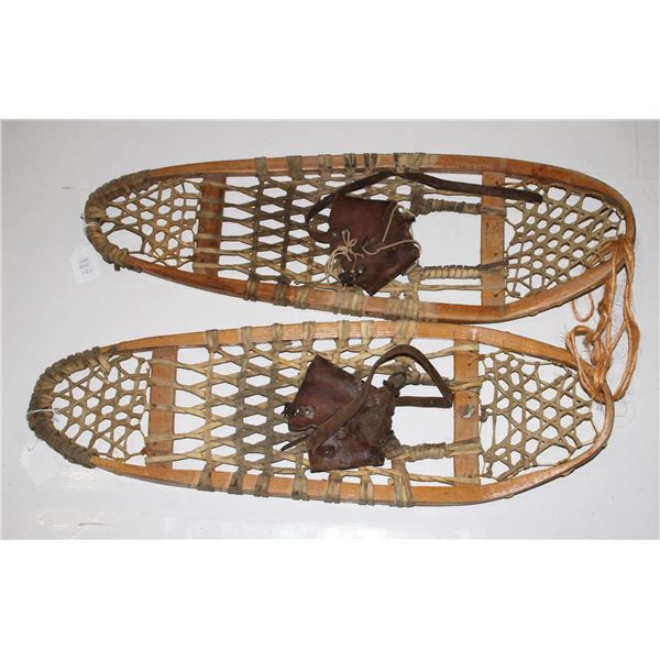 #1346 1900'S CANADIAN BEAR PAW SNOWSHOES BY GROS