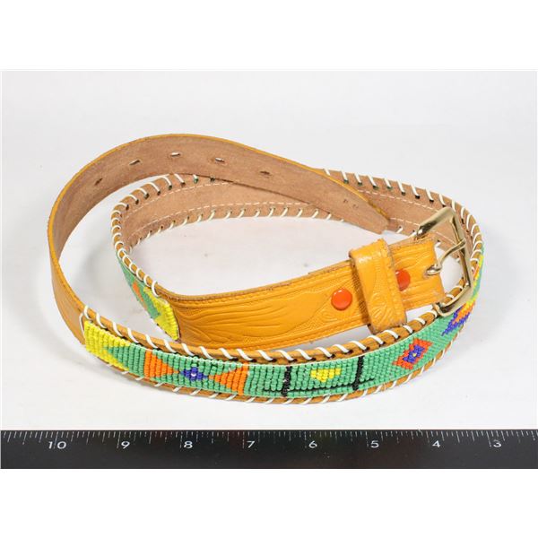 #1354 1970'S BELT WITH FIRST NATIONS BEADWORK