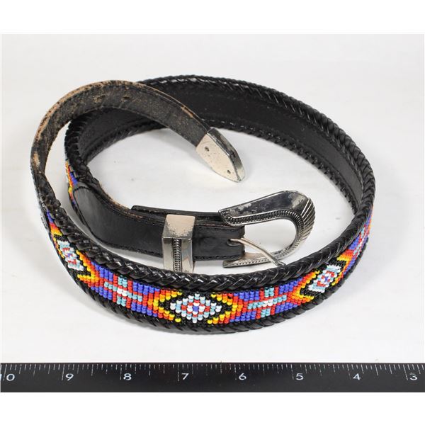 #1355 1990'S BELT WITH FIRST NATIONS BEADWORK