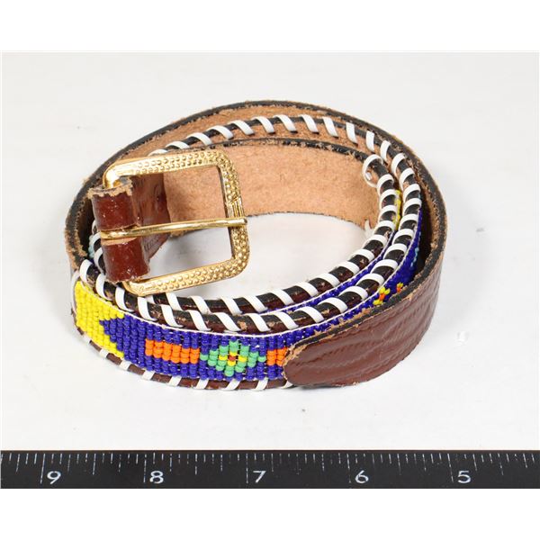#1356 1980'S BELT WITH FIRST NATIONS BEADWORK