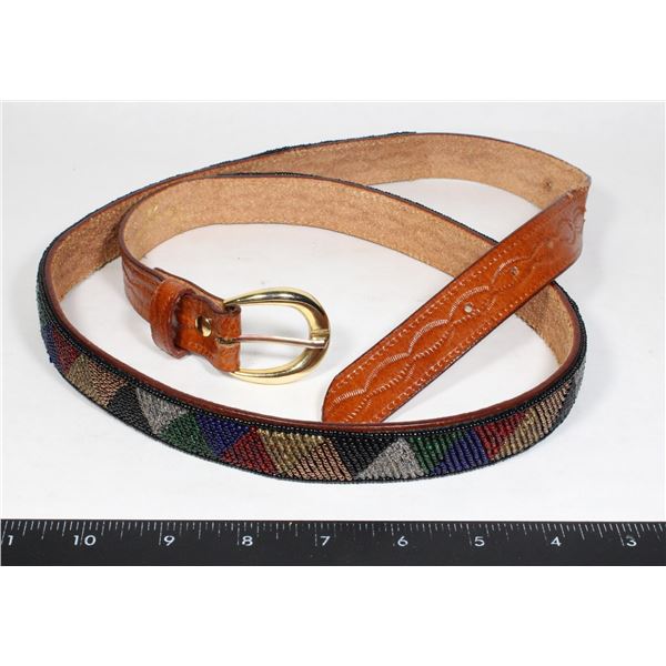 #1358 1990'S BELT WITH FIRST NATIONS BEADWORK