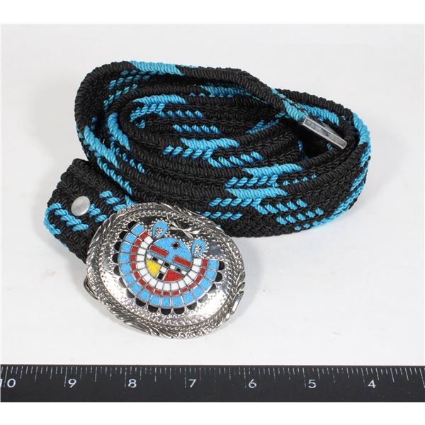 #1362 TURQUOISE CORAL BELT BUCKLE