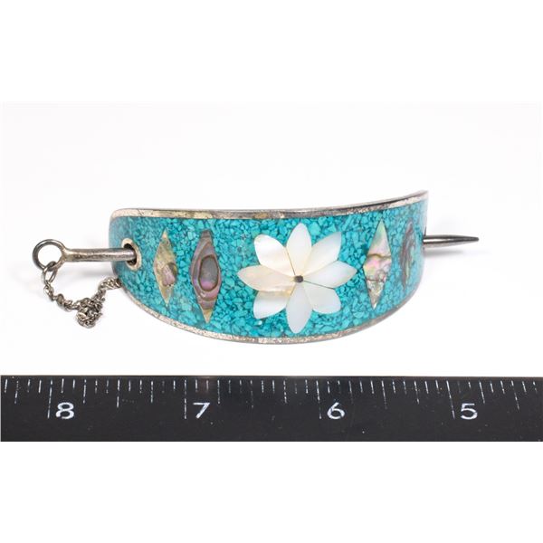 #1363 MEXICAN SHELL ARTWORK JEWELRY PIECE