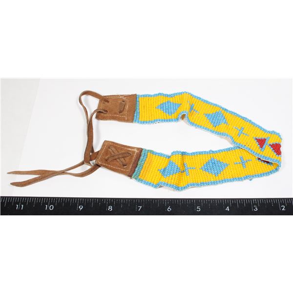 #1370 FIRST NATIONS BEADED HEADBAND LATE 1900'S