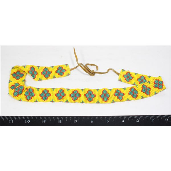 #1371 FIRST NATIONS BEADED HEADBAND LATE 1900'S