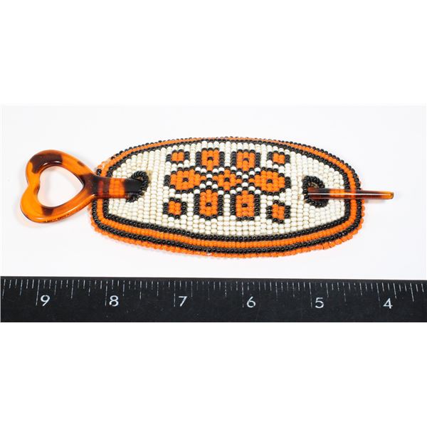 #1377 FIRST NATIONS BEADED HAIRPIN LATE 1900'S