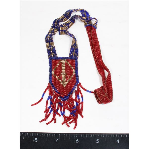 #1384 FIRST NATIONS BEAD NECKLACE LATE 1900'S