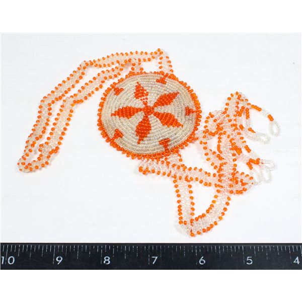 #1385 FIRST NATIONS BEADED NECK TIE LATE 1900'S