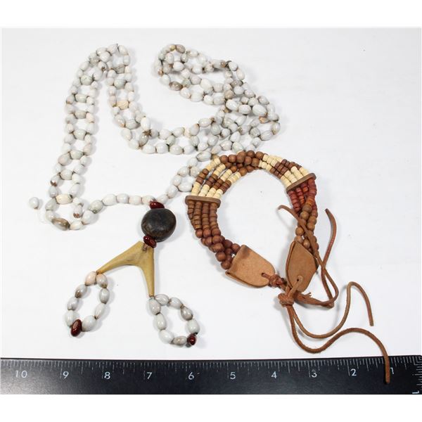 #1389 FIRST NATIONS NECKLACE AND WRISTBAND 1990'S