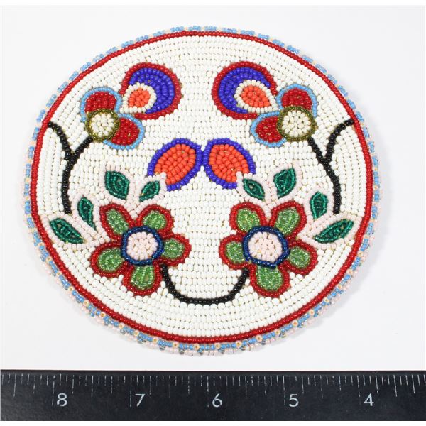 #1391 LARGE FLORAL BEADED FIRST NATIONS PATCH