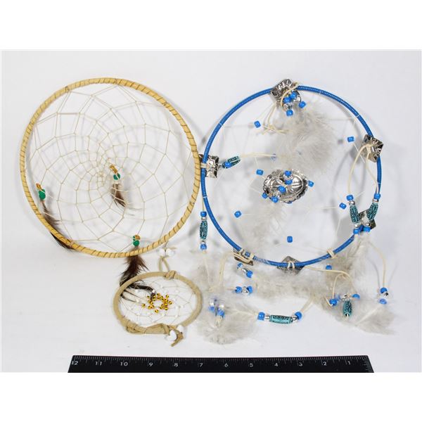 #1395 LOT OF 2 LARGE DREAMCATCHERS W/ FEATHERS