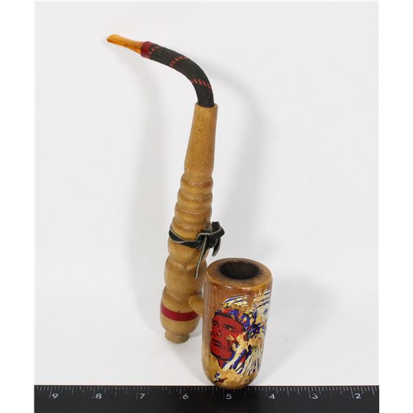 #1396 1960'S TOURIST ITEM WOOD TOBACCO PIPE CHIEF