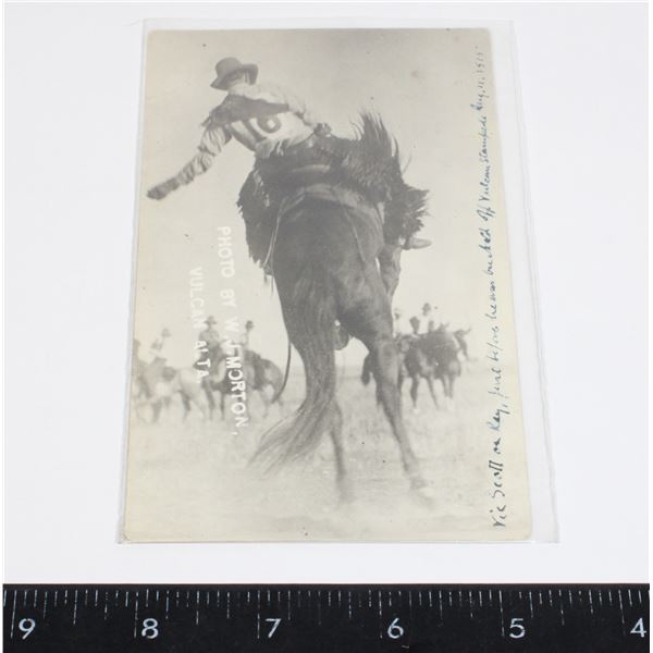 #1411 RPPC 1915 VULCAN STAMPEDE ALBERTA VIC SCOTT