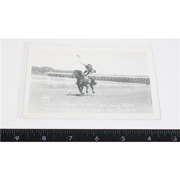 #1414 RPPC BETTY MEYERS TRICK RIDING SOUTH DAKOTA