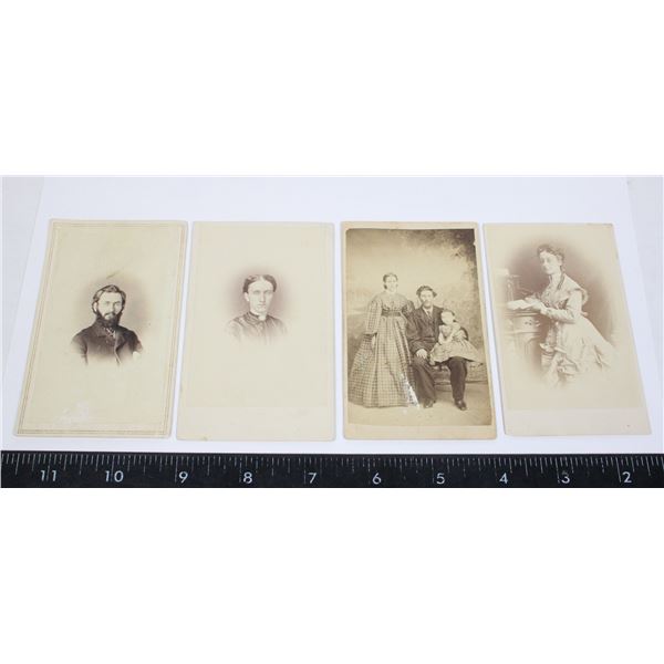 #1418 4 LATE 1800'S PORTRAITS MONTREAL + IOWA