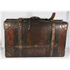 Image 6 : #1441 ANTIQUE LEATHER HEAVY TRUNK EARLY 1900'S