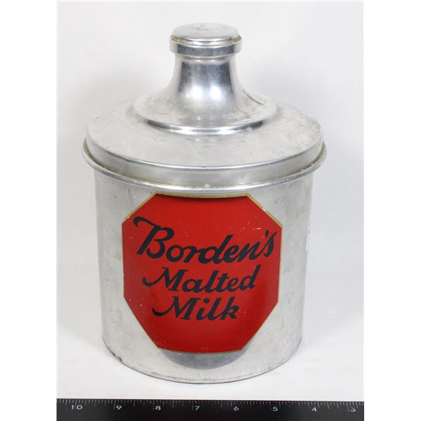#1471 BORDEN'S MALTED MILK CANISTER ADVERTISING