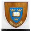 Image 1 : #1484 VINTAGE WOODEN PLAQUE UNIVERSITY OF OXFORD