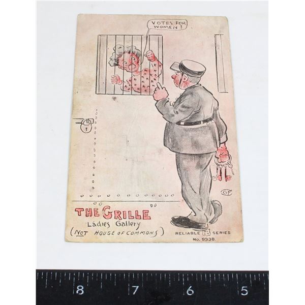 #1500 THE GRILLE LADIES GALLERY CARTOON POSTCARD
