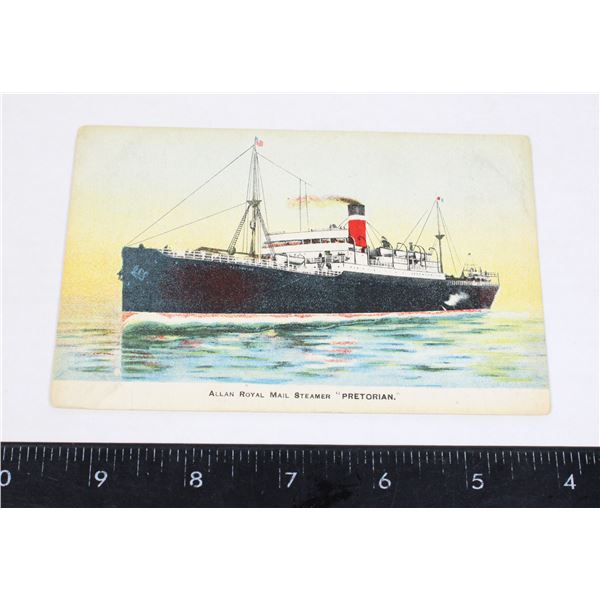 #1512  ALLAN ROYAL MAIL STEAMER "PRETORIAN" CARD