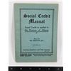 Image 1 : #1532 SOCIAL CREDIT MANUAL ALBERTA 1935