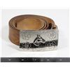 Image 1 : #1538 VINTAGE WESTERN BELT AND HORSE BELT BUCKLE