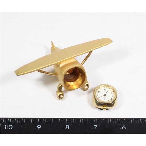 #1541 QUARTZ DESK CLOCK AIRPLANE PLANE WITH
