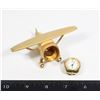 Image 1 : #1541 QUARTZ DESK CLOCK AIRPLANE PLANE WITH