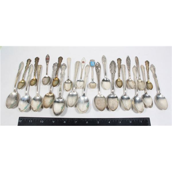 #1548 STERLING SILVER LOT OF 25 SPOONS 375 GRAMS