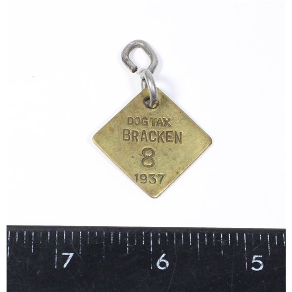 #1555 1933 DOG TAX BRACKEN #8 1937 DATED TAG
