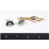 Image 1 : #1568 CHRISTIAN MEN'S TIE CLIP AND  CUFFLINKS