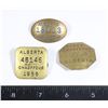 Image 1 : #1594 3 ALBERTA CHAUFFEUR BADGES 1953 1954 1956