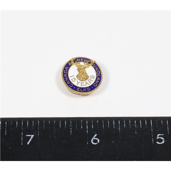 #1599 CANADA ELKS NEWFOUNDLAND 15 YEARS PIN