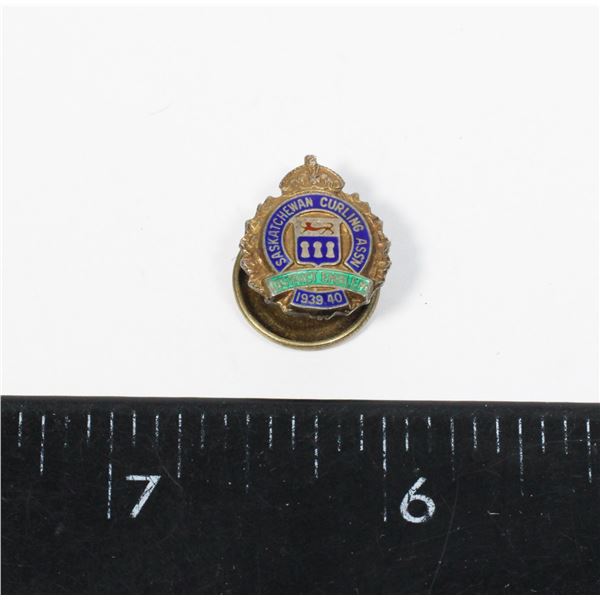 #1600 WW2 1939-40 SASKATCHEWAN CURLING PIN