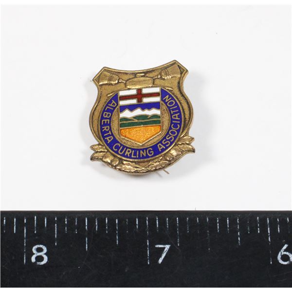 #1604 ALBERTA CURLING ASSOCIATION LARGE PIN 1900S