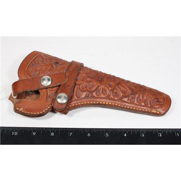 #1608 VINTAGE LEATHER HOLSTER MARKED "HUNTER"