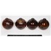 Image 1 : #1617 LOT OF 4 SMALL BROWN GLASS FLOAT BALL