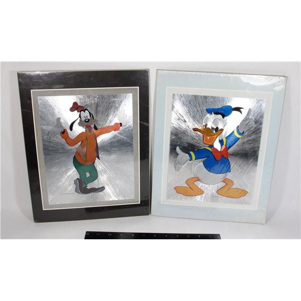 #1629 LOT OF 2 DISNEY FOIL PICTURES, DONALD DUCK