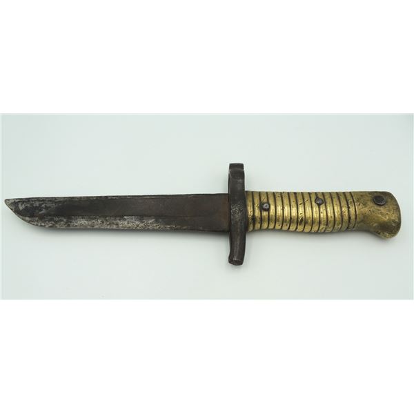 #208A WW1 FRENCH BAYONET CUT DOWN TRENCH KNIFE