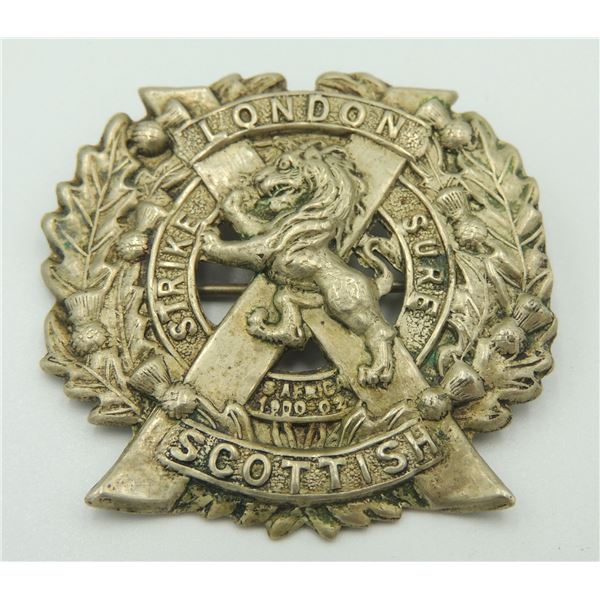 #613C WW1 BRITISH LONDON SCOTTISH CAP BADGE