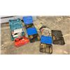 Image 1 : GROUP LOT NEW MILWAUKEE CUTOUT TOOL, MAKITA BRAD NAILER, 4 MOSTLY EMPTY BOXES OF DRILL BITS
