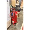 Image 1 : HUSKY AIR COMPRESSOR SINGLE PHASE. ONE WHEEL BROKEN. MODEL BT631503AJ. 26 GALLON TANK, 5.5 CFM