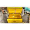 Image 2 : 1-NEW YELLOW METAL TOOL LOCK BOX, 32-INCHES LENGTH, 19-INCHES-WIDTH, 17 3/4- INCHES HIGH