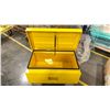 Image 2 : 1-NEW YELLOW METAL TOOL LOCK BOX, 32-INCHES LENGTH, 19-INCHES-WIDTH, 17 3/4- INCHES HIGH
