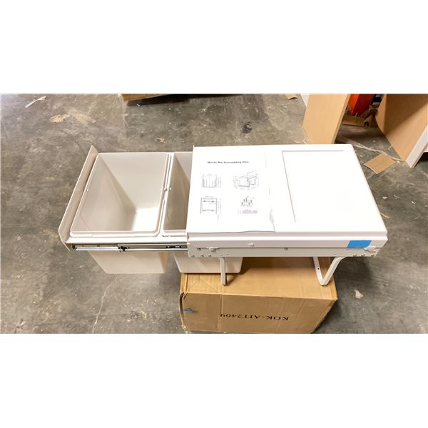 1-SOFT RETURN WASTE BIN DRAWER FOR 15-INCH CABINETS, 12 1/2-INCHES HIGH OVERALL